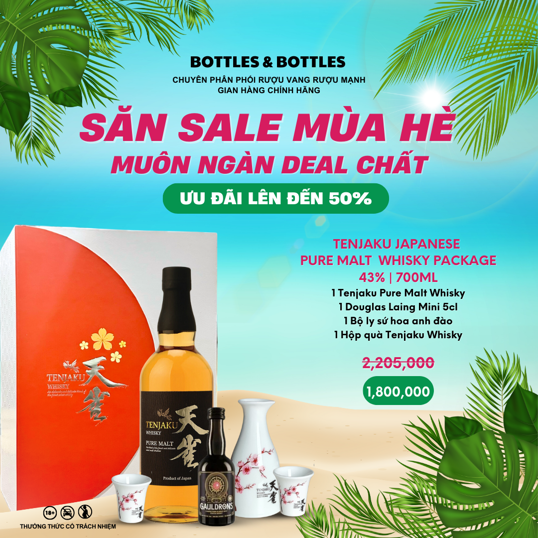 Rượu whisky nhật tenjaku pure malt - 43% - 700ml