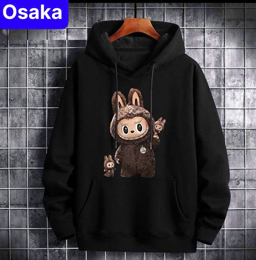 ÁO HOODIE LABUBU KID 2 MÀU NAM NỮ FORM RỘNG - KHOÁC NỈ FORM UNISEX PHONG CACH HOT TREND - OSAKA FASHION