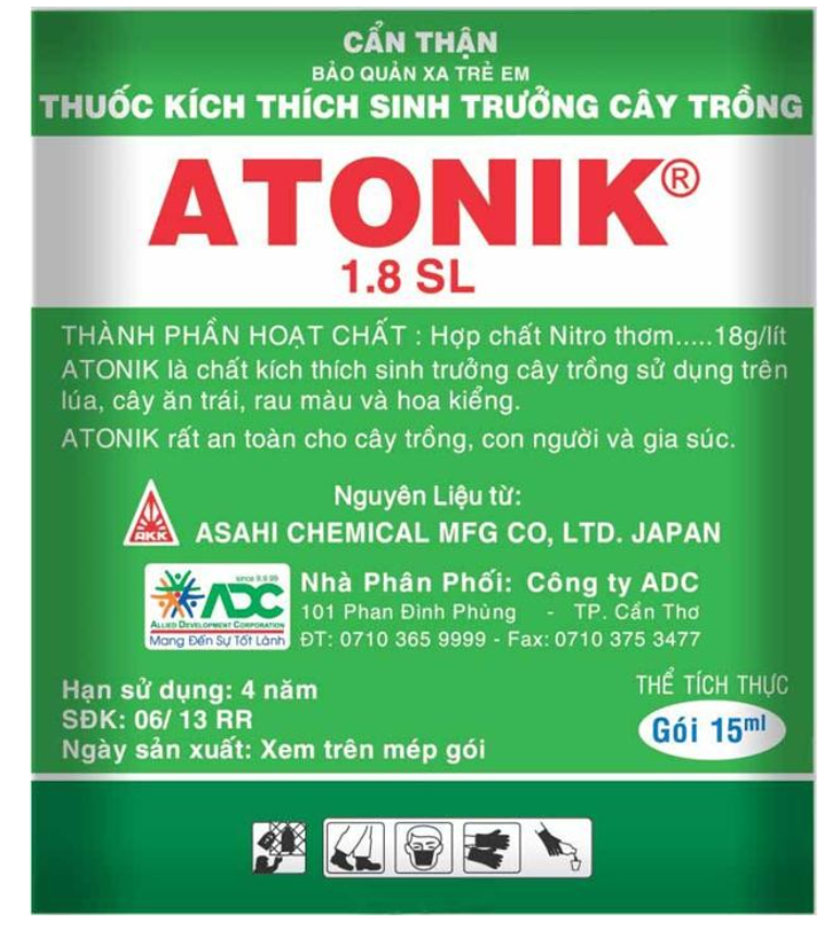 Phân bón lá kích thích sinh trưởng cây trồng atonik 1.8 sl gói 10ml