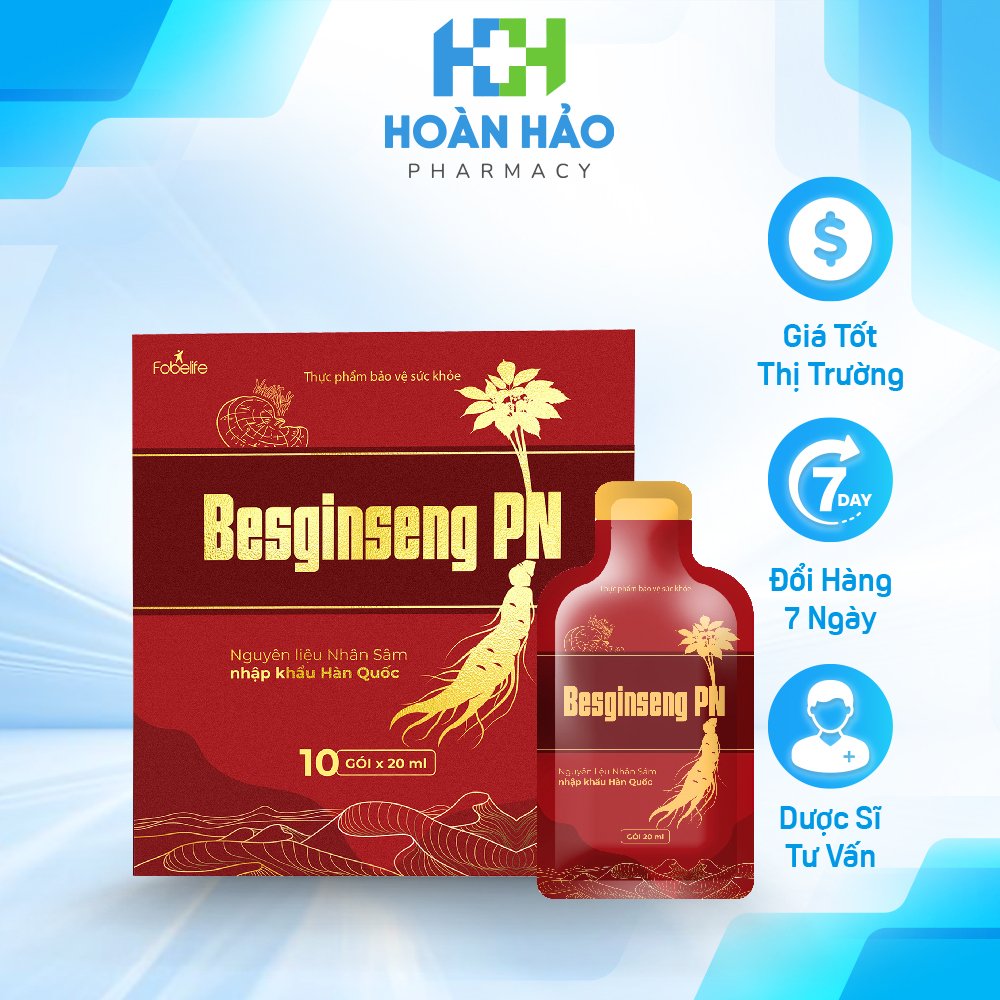 Gói Uống BESGINSENG Nhân Sâm Hàn Quốc Giảm Mệt Mỏi, Ăn Ngon Ngủ Ngon - Hộp 10 gói x 20ml - Thương hiệu FOBE Giá 19,000 Đồng*Miễn phí vận chuyển