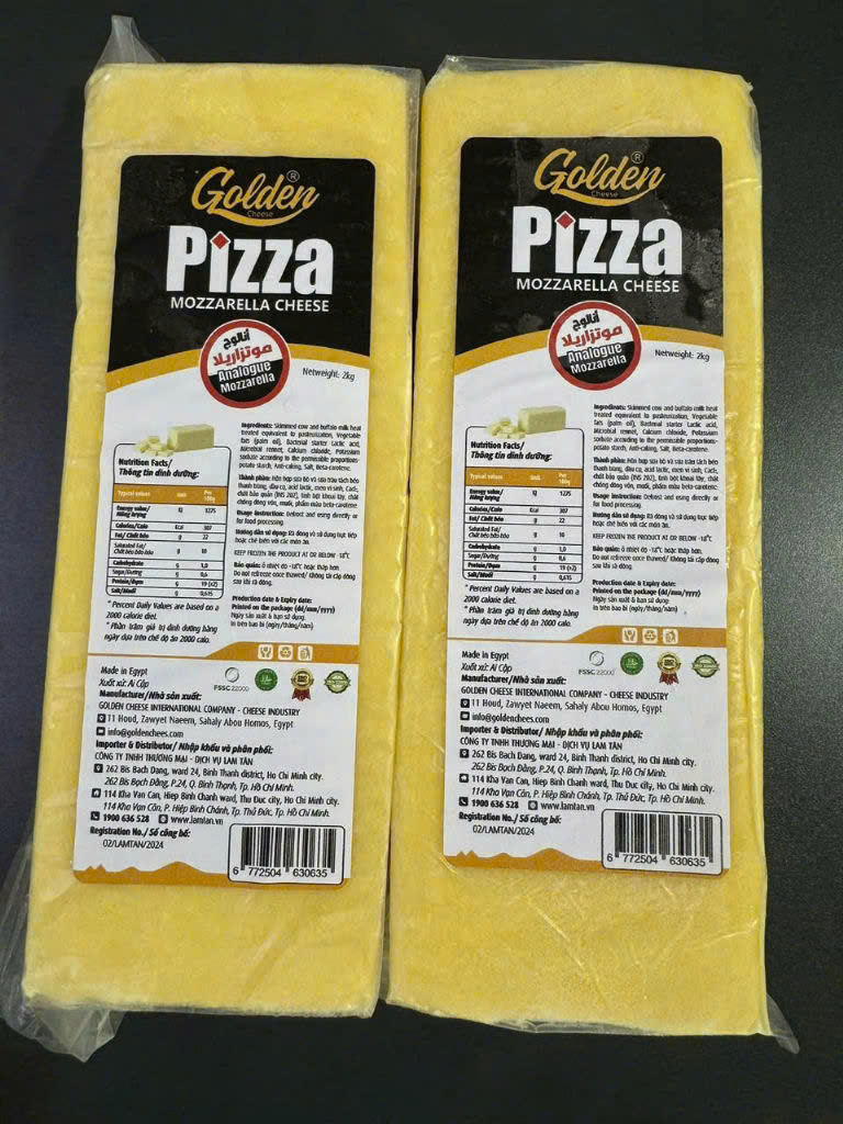 Phô mai khối Golden Cheese kéo sợi - khối 2kg