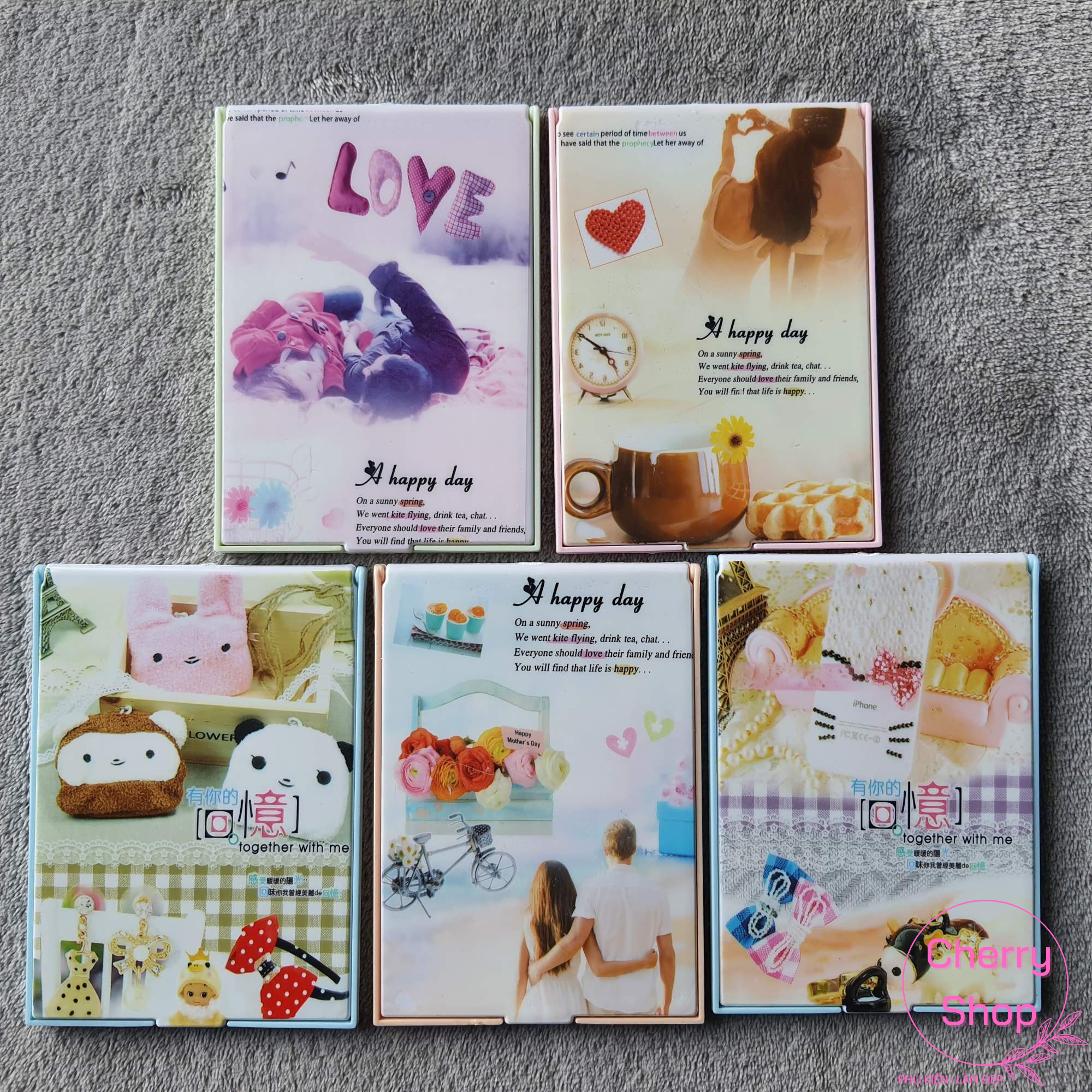 Bộ gương lược cầm tay mini nhiều mẫu đa dạng