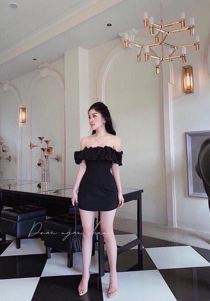 Đầm Nữ Trễ vai sếp lý ( chất liệu vải thun cát hàn) thời trang nữ