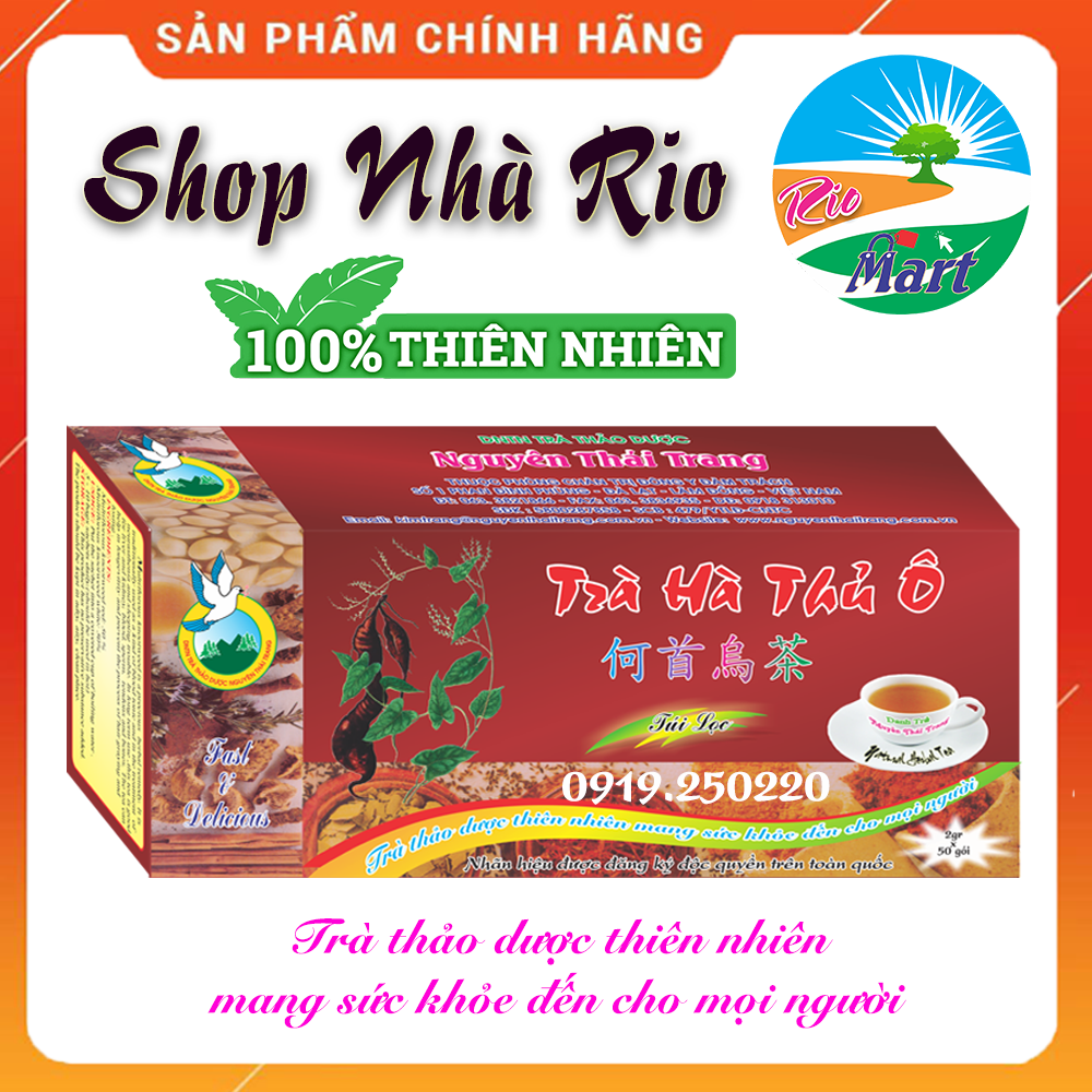 [HCM][FREESHIP ĐƠN 199K] Trà Hà Thủ Ô τrị Bạc Tóc  (Hộp 50 Túi Lọc X 2g)- Nguyên Thái Trang – Thảo Dược Thiên Nhiên – Tốt Cho Sức Khỏe [HÀNG CHÍNH HÃNG - DATE MỚI]
