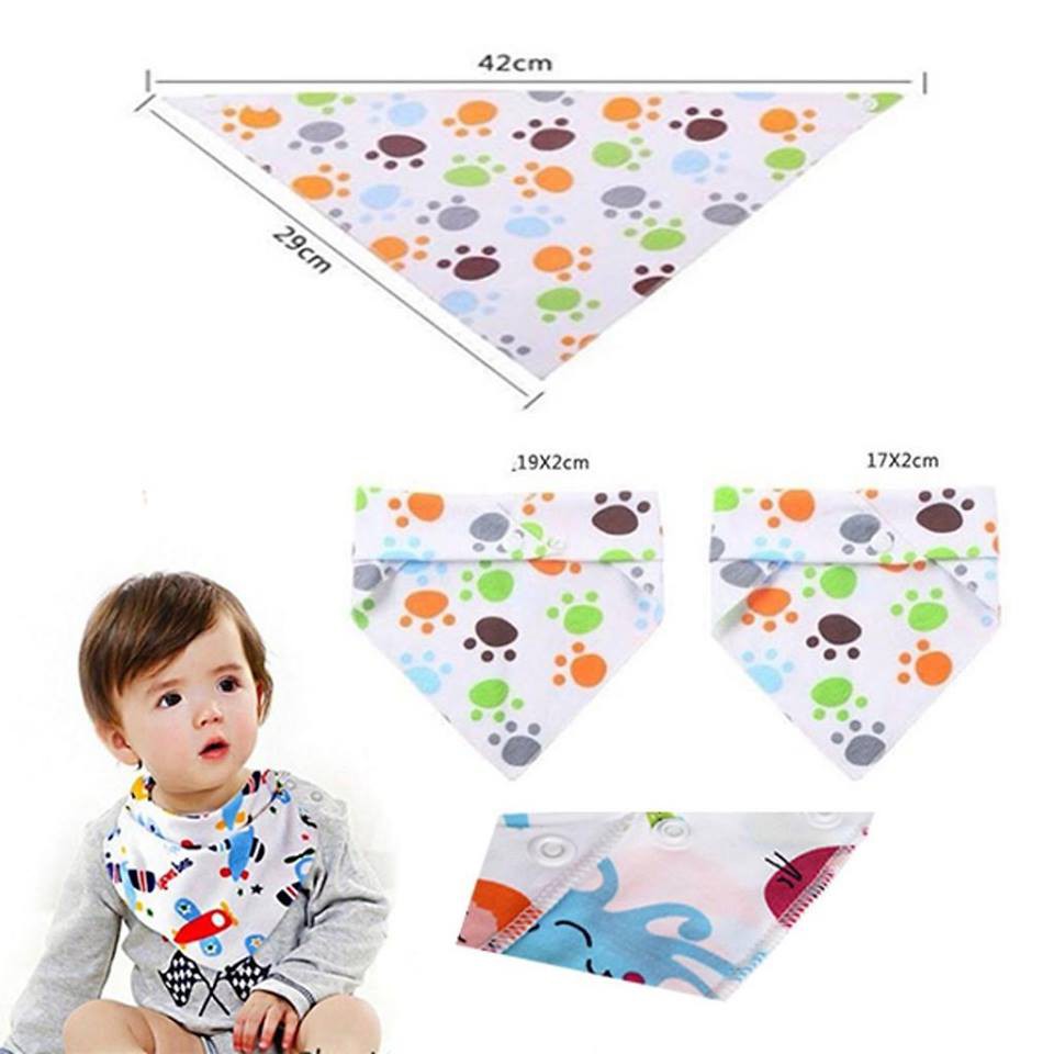 Sỉ 5 khăn yếm tam giác cho bé có cúc bấm