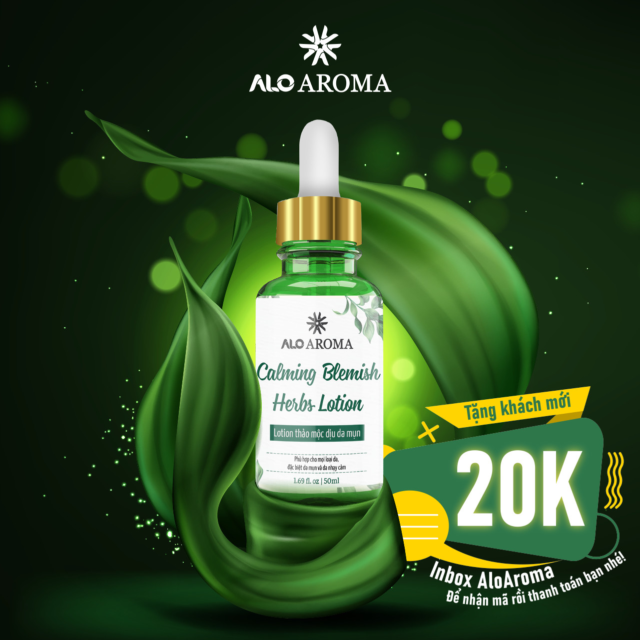 Calming Blemish Herbs Lotion - Lotion thảo mộc dịu da mụn AloAroma