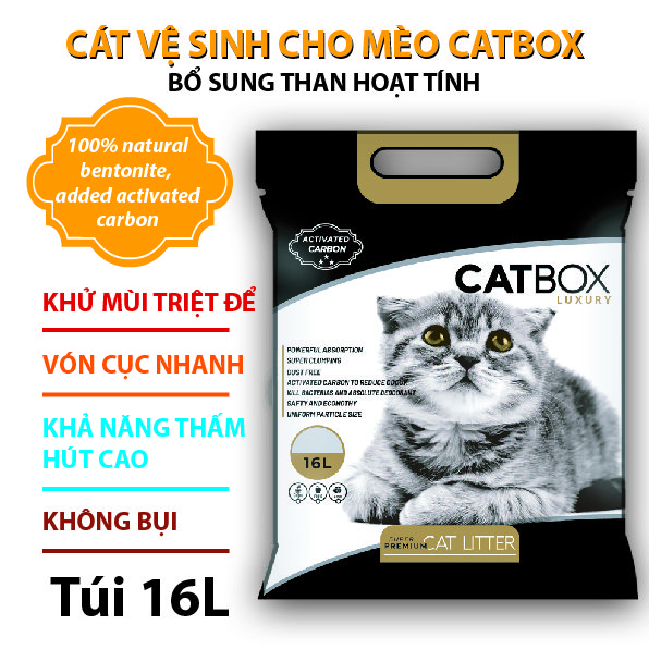 Cát vệ sinh cho mèo CatBox 16L/8kg nhiều mùi hương