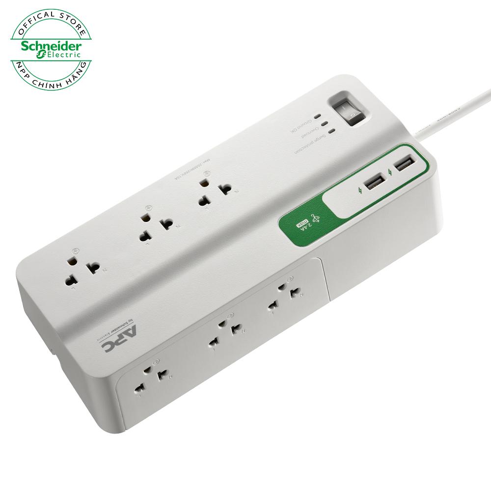 Ổ cắm chống sét lan truyền, có 2 cổng USB thế hệ mới - APC by Schneider Electric - PM63U - VN