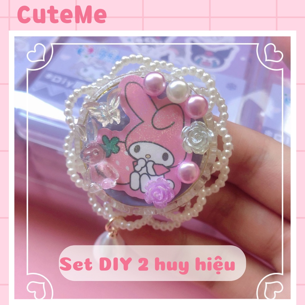 Set DIY huy hiệu cài áo nhân vật Sanrio đáng yêu CuteMe