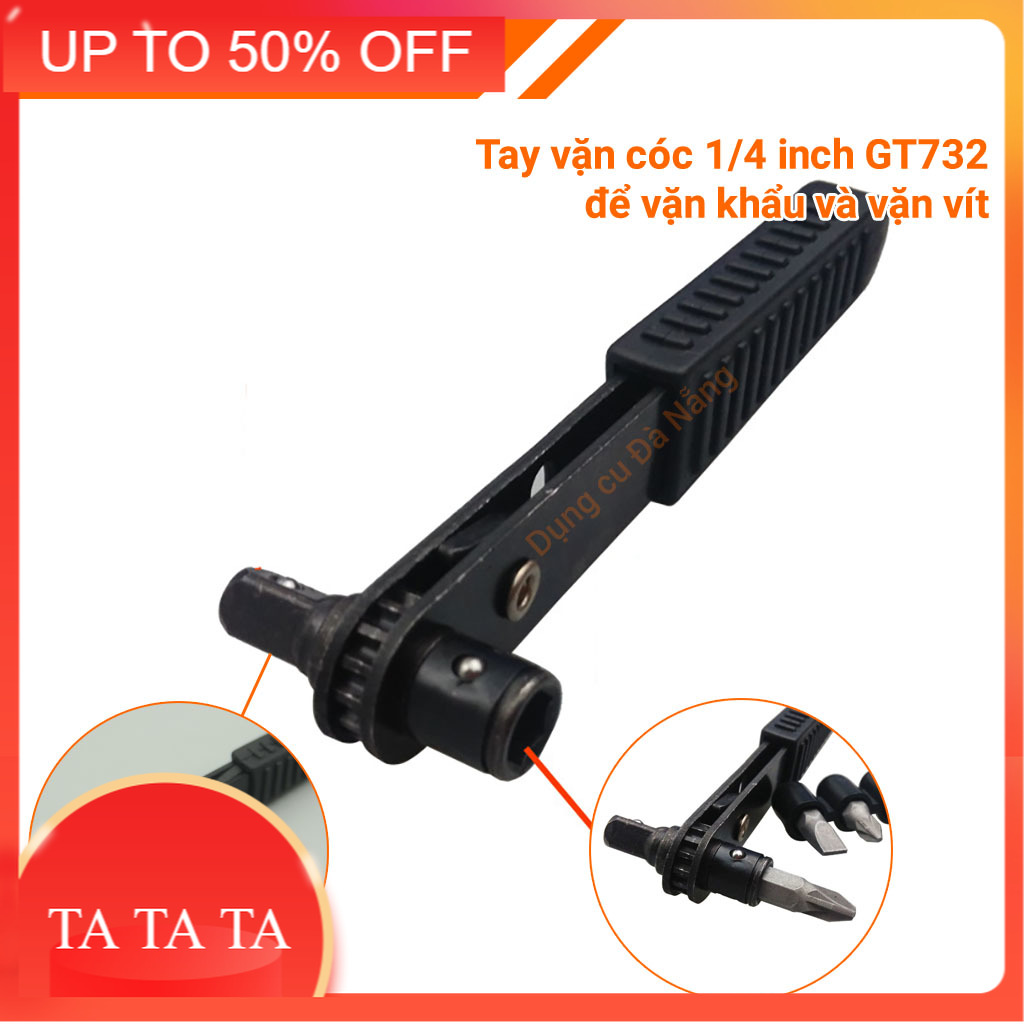 Tay vặn cóc tự lực 1/4inch 2 trong 1