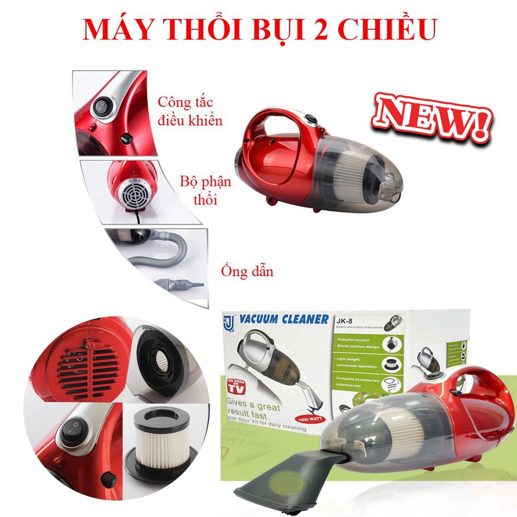 Máy Hút Bụi Cầm Tay, Máy Hút Thổi Bụi Mini, Máy thổi bụi 2 chiều Vacuum Cleaner 2 Chế Độ Cực Kì Mạnh Mẽ, Công Suất 1000W Hút Thổi Bụi Siêu Nhanh, Siêu Sạch - Hàng Nhập Khẩu - Bảo Hành Lỗi 1 Đổi 1