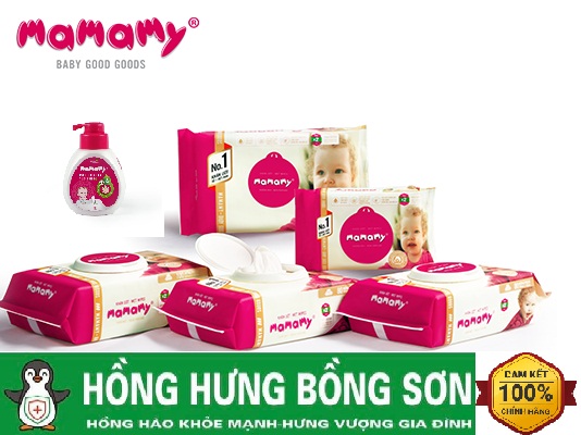 Combo 6 gói khăn ướt Mamamy 120 tờ, có nắp an toàn cho bé hoàn toàn hương liệu tự nhiên