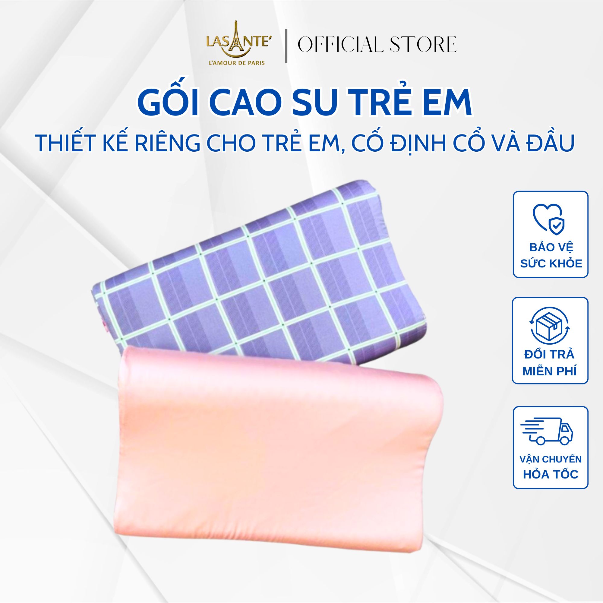 Gối 3D Springg trẻ em thiết kế thông minh giúp cố định cổ vai gáy bé chống vẹo giúp giấc ngủ ngon và sâu hơn