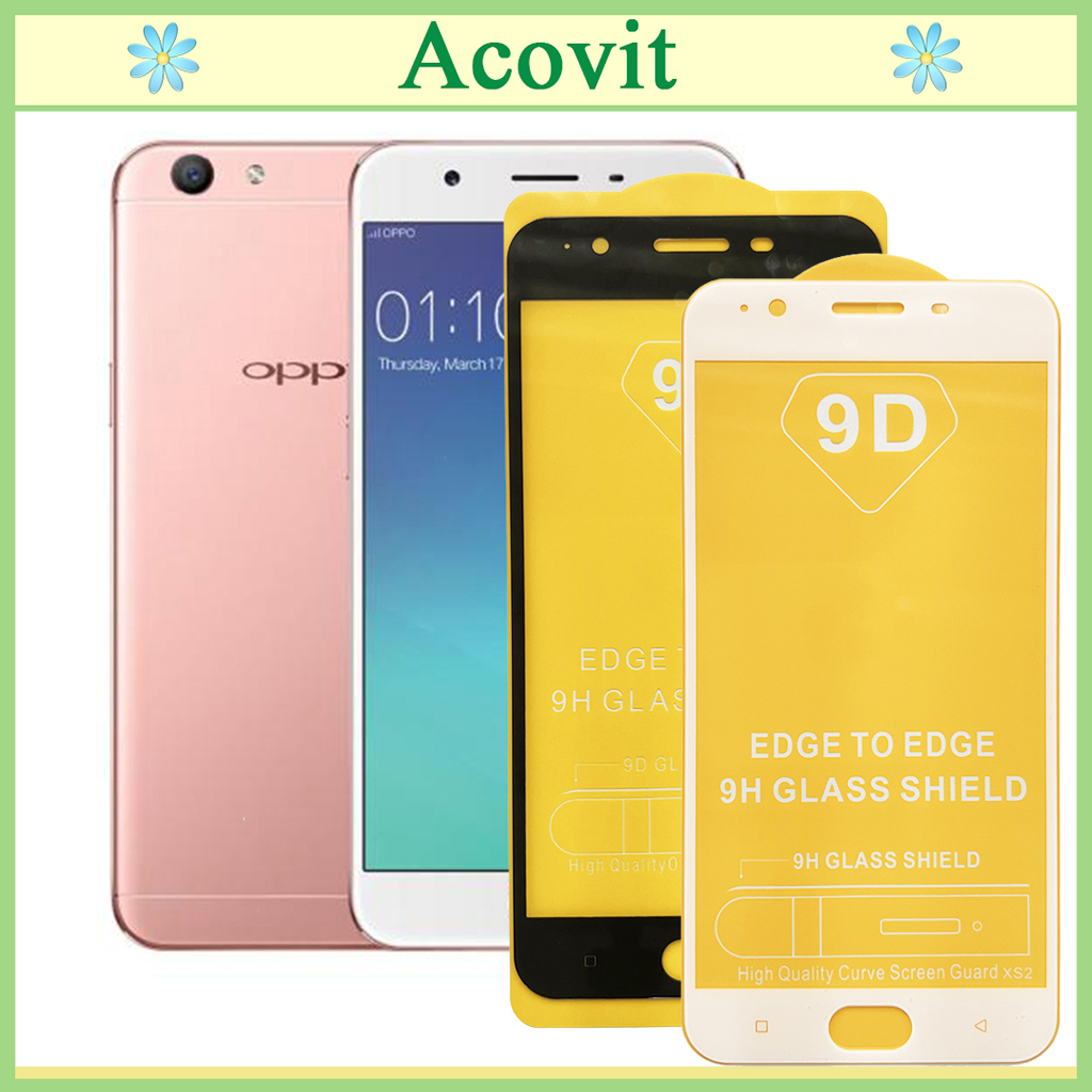 "Kính cường lực 9D OPPO F1S " _ FULL Màn Hình _ Độ Cứng 9H _ Anh thật Sản Phẩm _ ( Tặng kèm bộ giấy lau Màn hình) Acovit