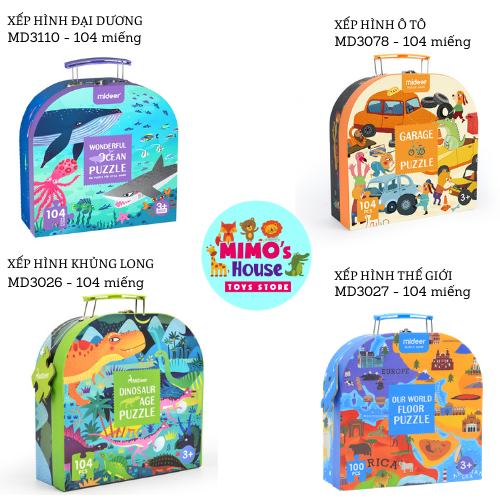 ( SIÊU GIẢM GIÁ) - BỘ XẾP HÌNH VALI 4 CHỦ ĐỀ CỦA MIDEER - MIMO HOUSE 09