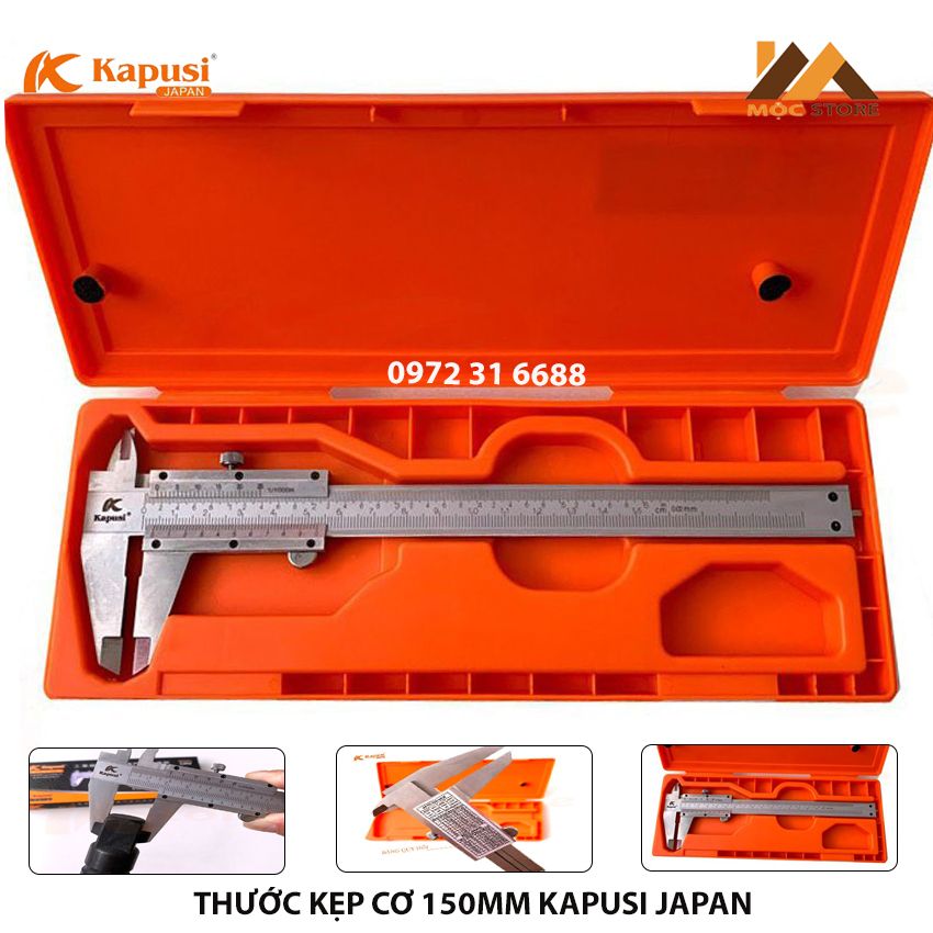 Thước kẹp cơ cao cấp 150mm kapusi japan - thước cặp cơ khí tiêu chuẩn nhật bản