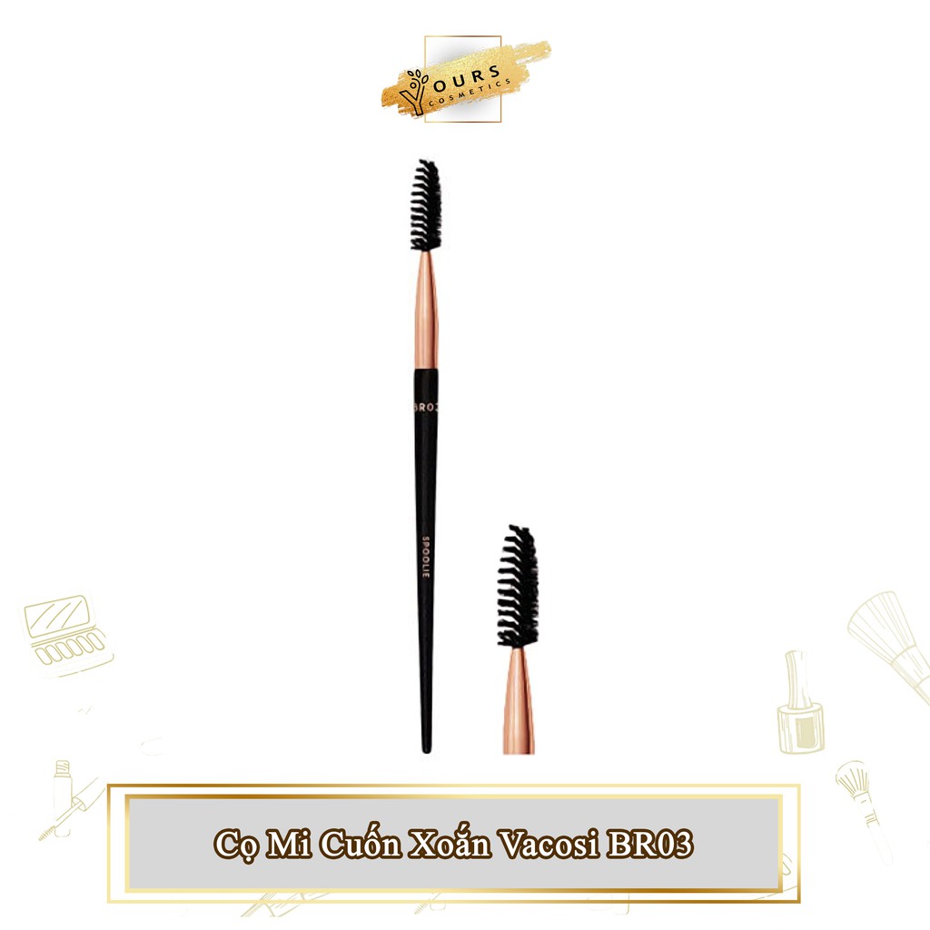 Cọ mi cuốn xoắn vacosi brow & lash brush br03 - cọ chải mày & chải mi vacosi