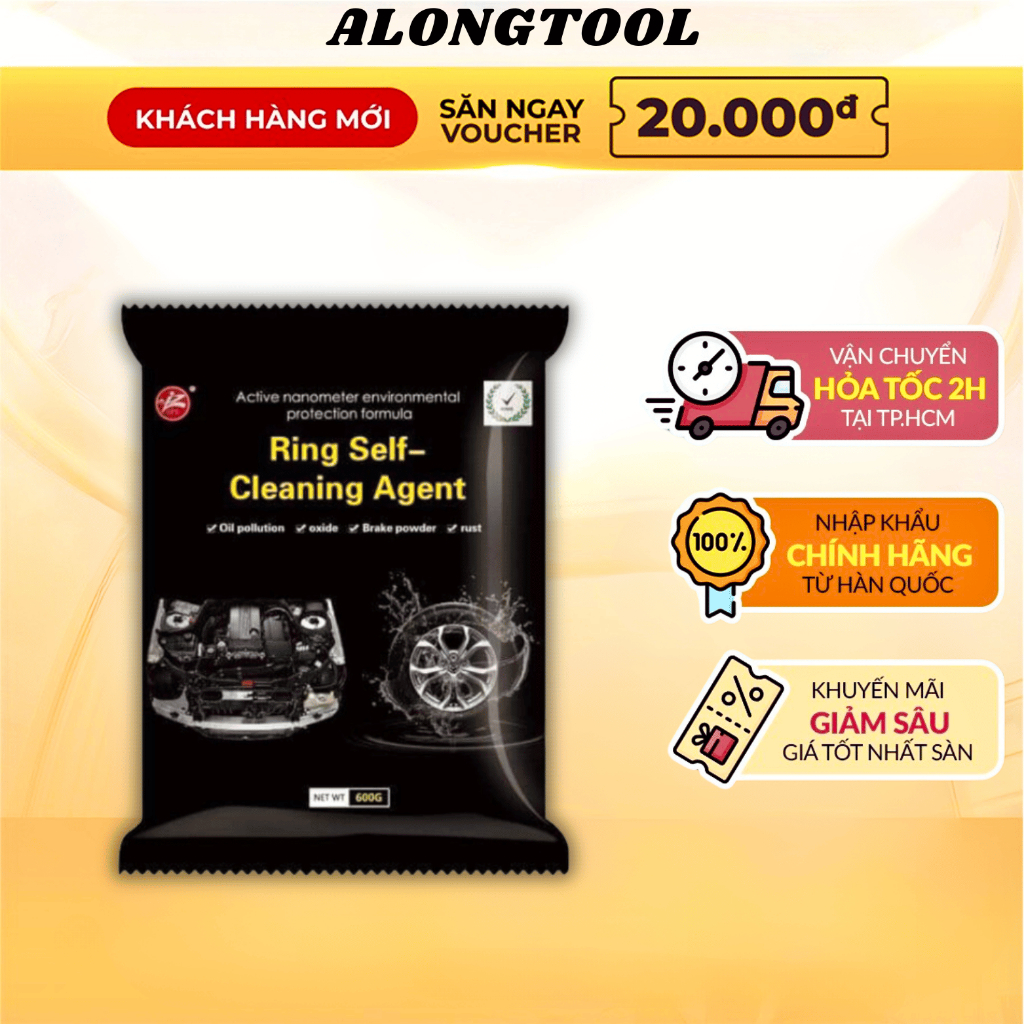 Bột rửa xe không chạm OPS ALONGTOOL, bột ringself gói đen sạch , tiết kiệm thời gian, không cần cọ rửa, đậm đặc