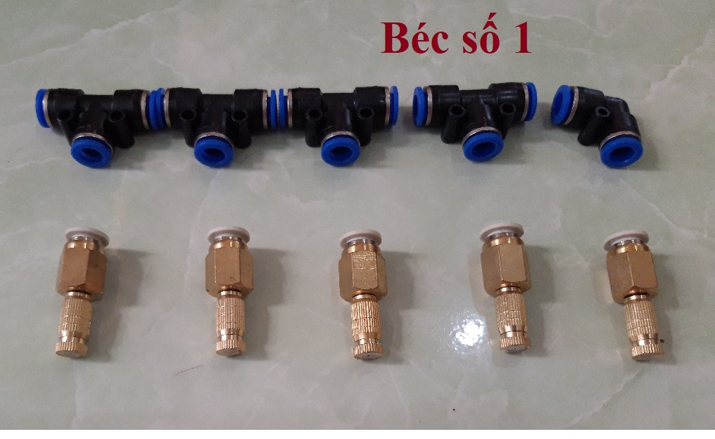 Combo 5 bộ đế cuối thẳng + béc phun sương số 1-8 tặng 5 co &t 8ly