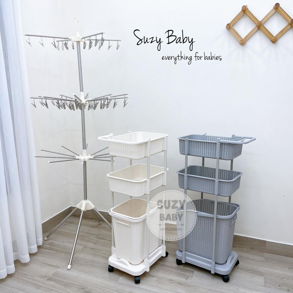 KỆ NHỰA 3 TẦNG PLASTIC ĐA NĂNG DI ĐỘNG