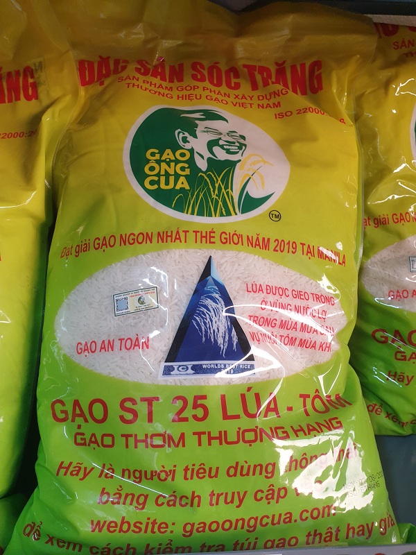 Gạo st25 lúa tôm túi 5kg - gạo ông cua - đặc sản sóc trăng, cơm mềm dẻo, vị ngọt, thơm