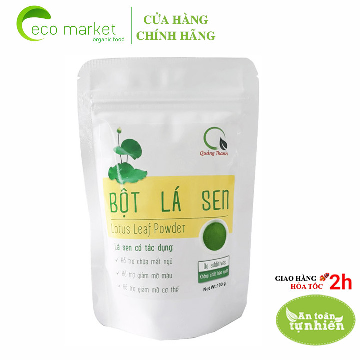 Bột lá sen tươi nguyên chất sấy lạnh quảng thanh 100g