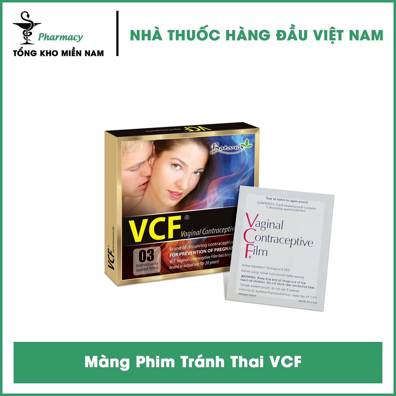 Màng phim tránh thai vcf 3 vỉ - nhập khẩu từ mỹ
