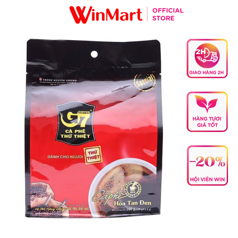 Siêu thị WinMart -Cà phê đen hòa tan G7 200g 100 gói x 2g