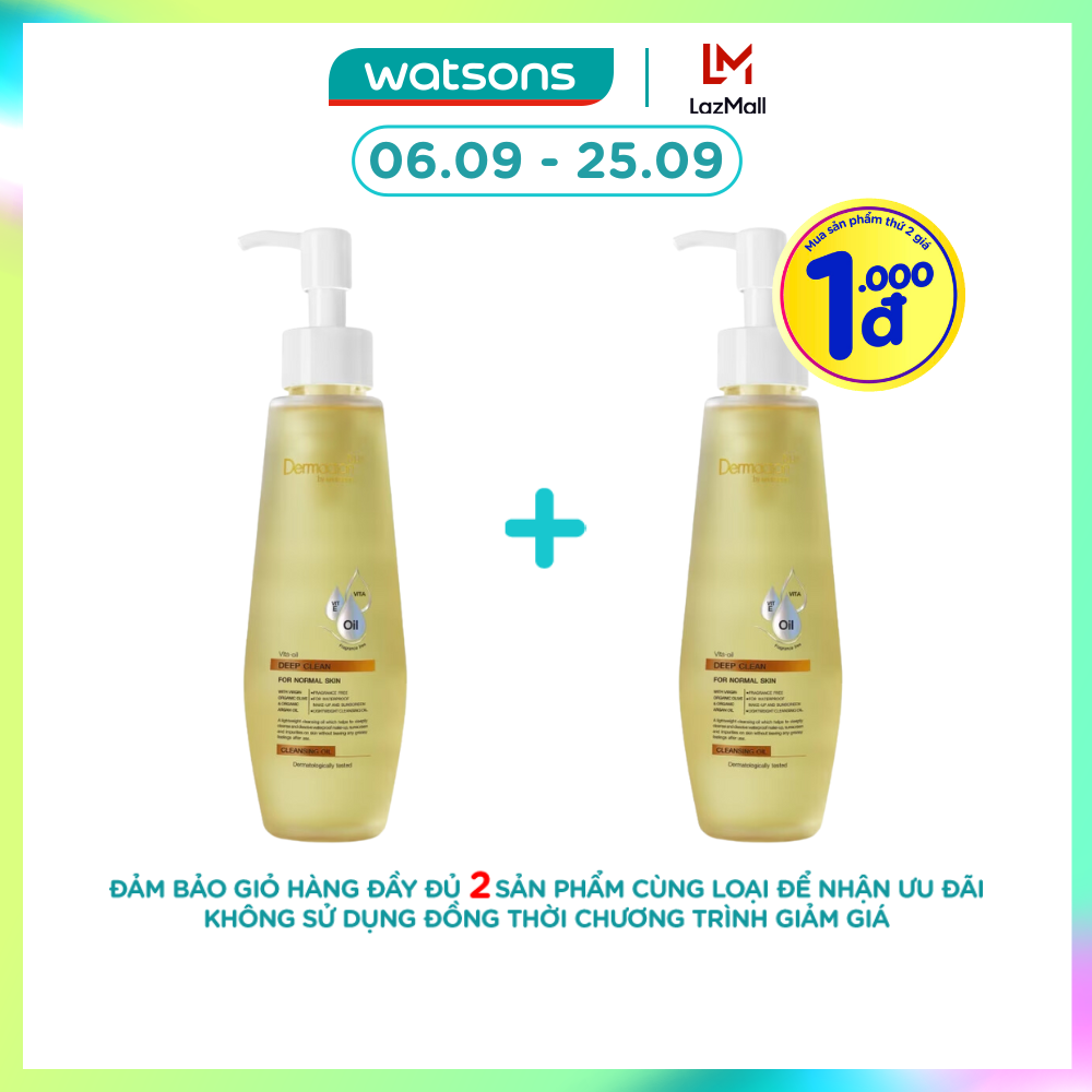 [1000đ SẢN PHẨM THỨ 2] Dầu Tẩy Trang Dermaction Plus By Watsons Vita-Oil Deep Clean Cleansing Oil 15