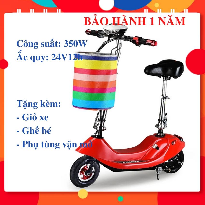 Xe đạp điện trẻ em, Xe đạp điện mini, xe điện Escooter siêu tiện lợi, chạy được 20-30km