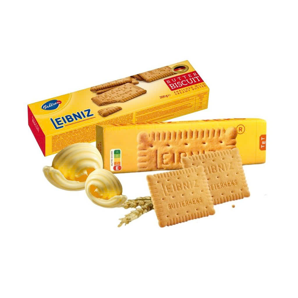 Bánh quy bơ Bahlsen Leibniz  gói 200g - 06002 ORGINAL / ÍT ĐƯỜNG