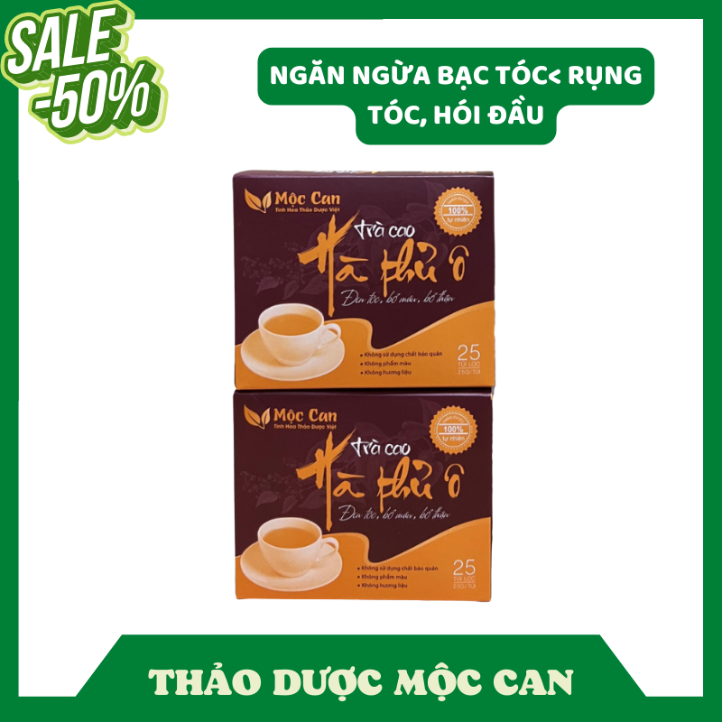 Trà Túi lọc Cao Hà Thổ Ô Mộc Can - Giúp giảm tỉnh trạng tóc bạc và rụng tóc, suy nhược cơ thể, thiếu máu, mất ngủ [Lưu mã giảm giá dưới sản phẩm]