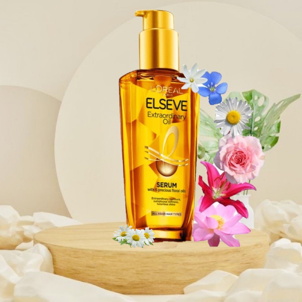 Dầu Dưỡng Tóc L'Oreal Extraodinary Oil 100ml TInh Dầu 6 Loại Hoa Giàu Omega-6 Giúp Tóc Bóng Khỏe Suôn Mượt LOreal Paris Elseve Extraodinary Oil 100ml