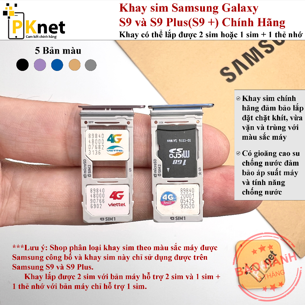 Khay 2 sim Samsung S9 plus, và S9 chính hãng