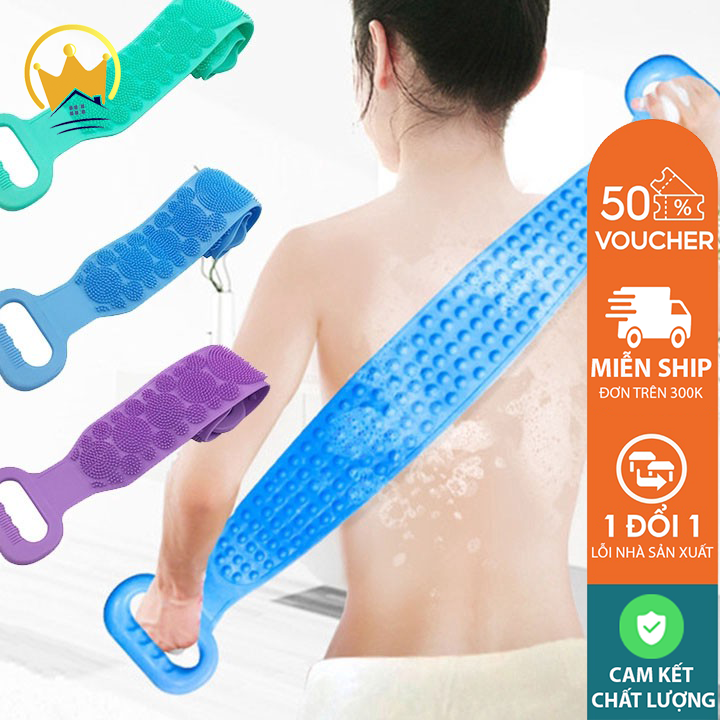 Dây tắm cọ, chà lưng 2 mặt bằng silicon đa năng-dây tắm cọ lưng silicon