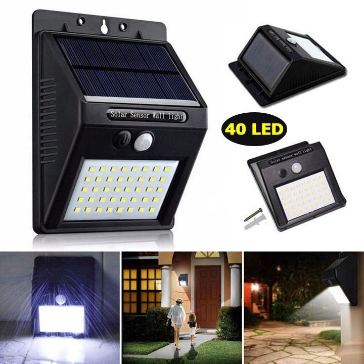 Đèn năng lượng mặt trời cảm biến hồng ngoại 40 LED siêu sáng ,đèn chiếu sáng ngoài trời không dùng điện lưới,den nang luong mat troi
