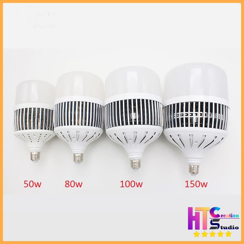 Bóng đèn Led Bulb 50w, 80w, 100w, 150w đủ công suất, đui E27, tản nhiệt nhôm, ánh sáng trắng, dùng cho chụp ảnh, livestream, quay video