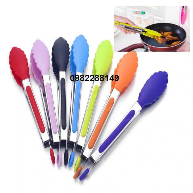 Kẹp gắp thức ăn silicon 21cm