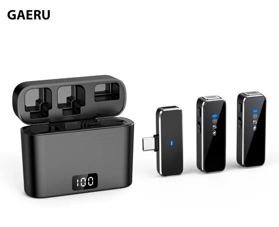 Mic thu âm M3 có hộp sạc cao cấp tùy chọn 1 mic 2 mic khử ồn mạnh mẽ cho iPhone Android kết nối tự động bắt sóng xa 20m