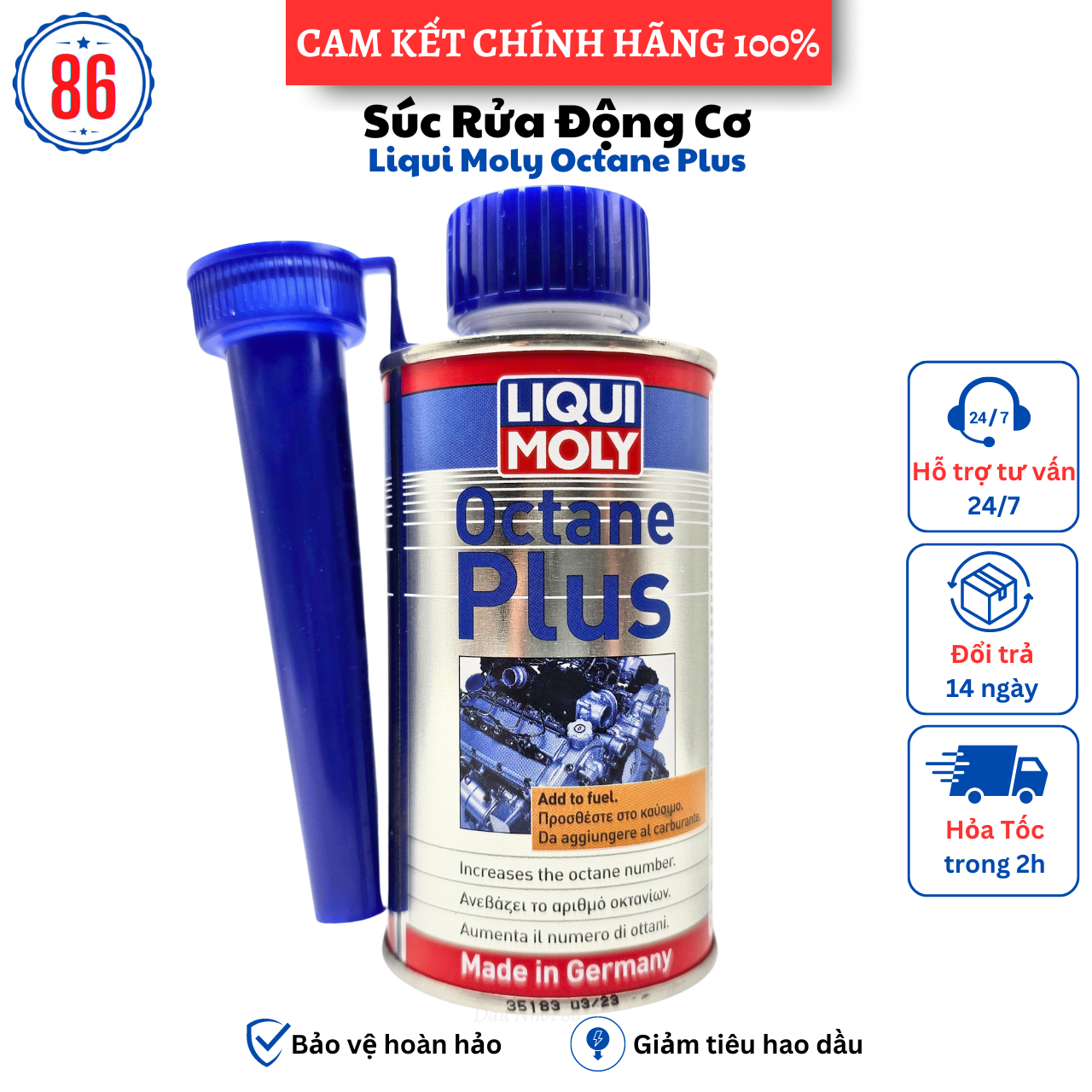 Phụ gia tăng chỉ số Octan Liqui Moly Octane Plus 150ML-Sản xuất tại Đức