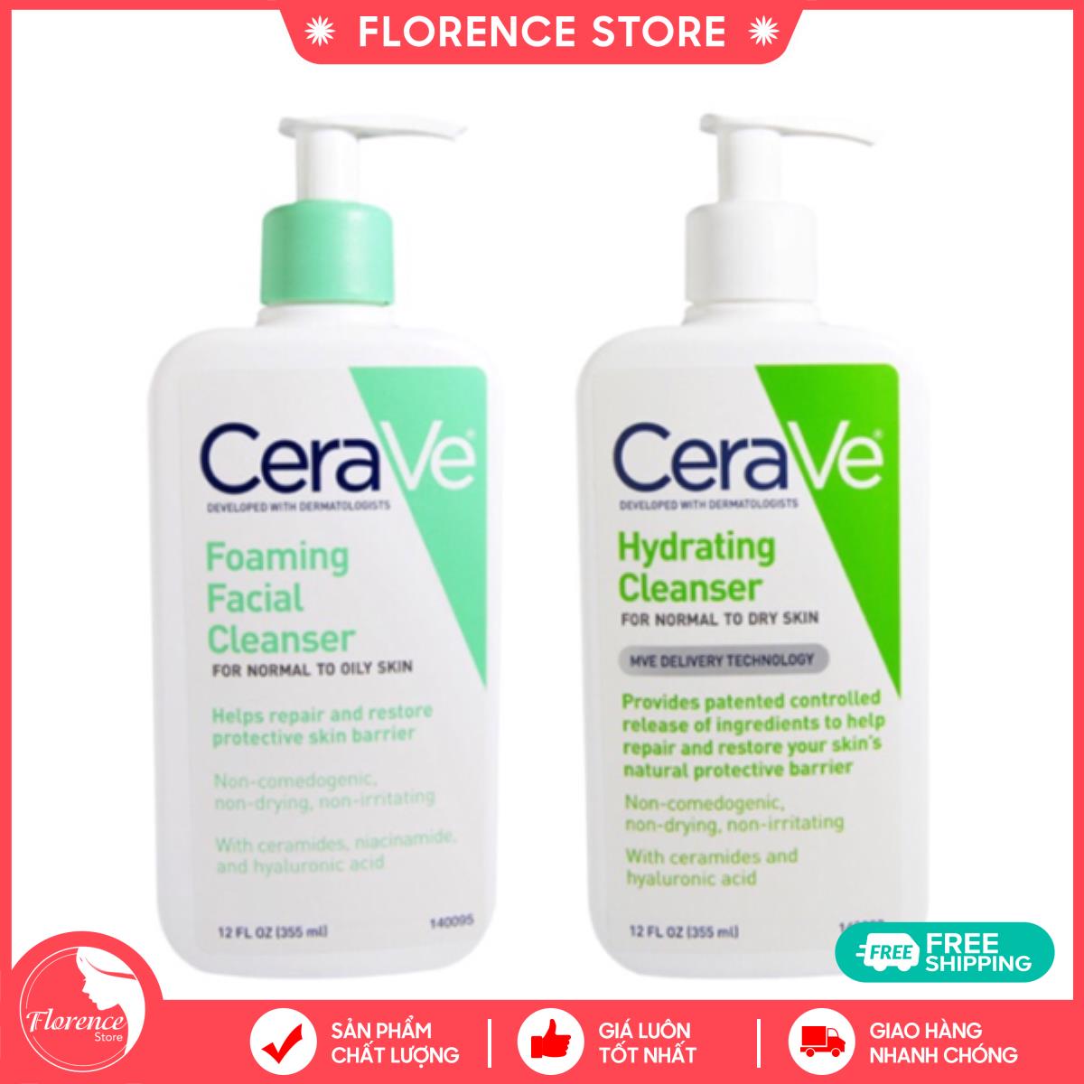 Sữa rửa mặt CeraVe Foaming Facial Cleanser 236ml làm sạch da, kiểm soát dầu Florence Store