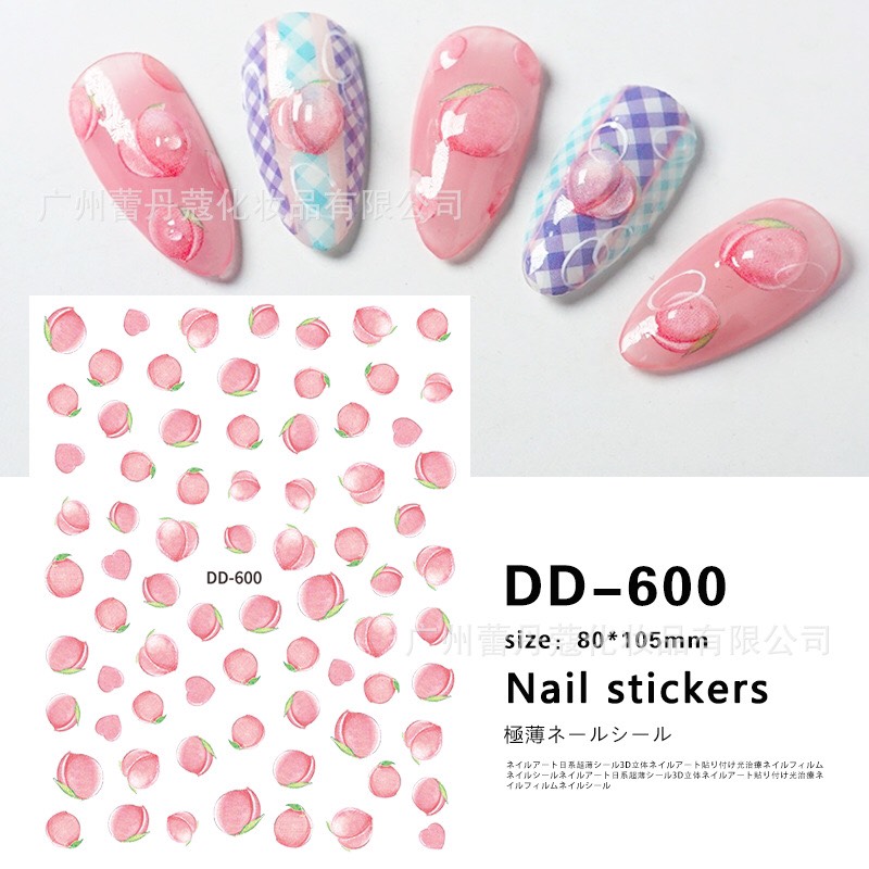 Sticker dán móng chủ đề hoa quả
