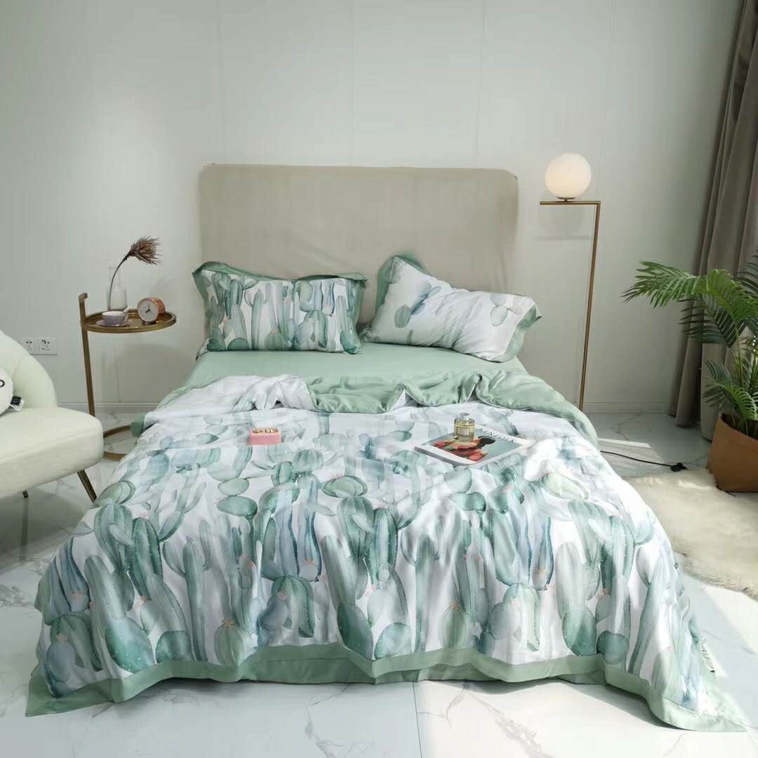 BỘ CHĂN GA GỐI LỤA TENCEL  60S CAO CẤP  CHĂN ĐÃ CÓ RUỘT CUNG CẤP THỎ DECOR BEDDING CHĂN GA GỐI