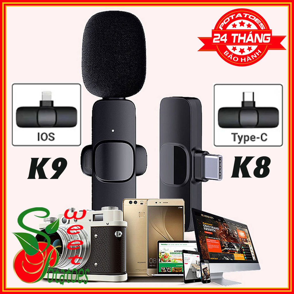 Micro Thu Âm Không Dây Cài Áo Cho Điện Thoại - Mic Thu âm Livestream Không Dây Mini Cho Iphone Ipad Android