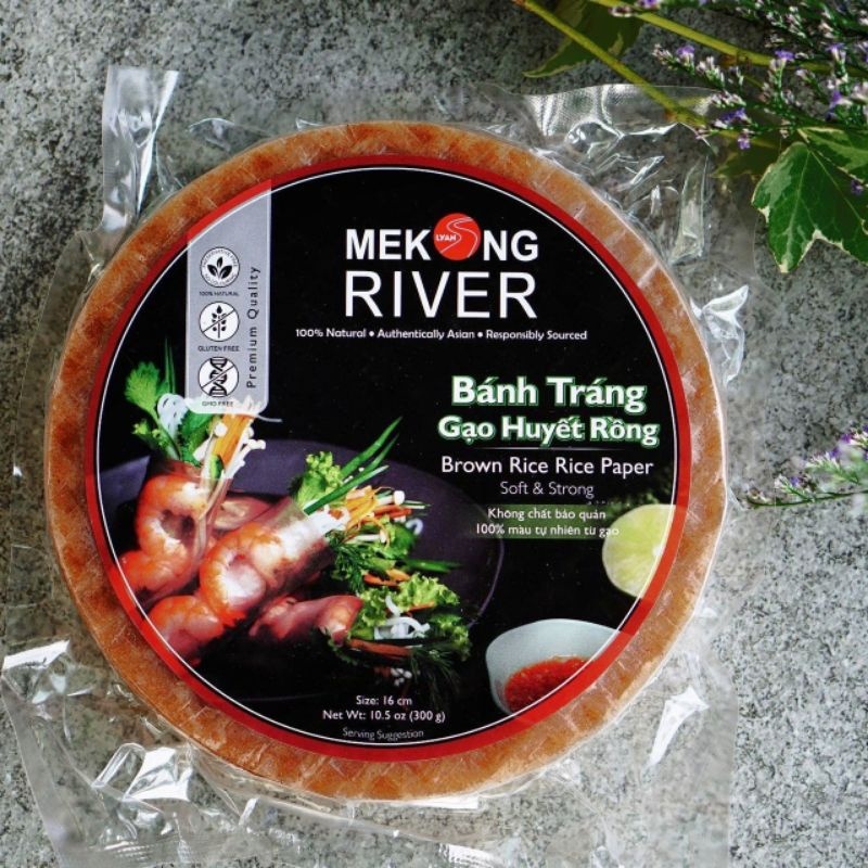【sẵn sàng】 300g Bánh tráng gạo lứt / Nghệ / Củ dền Mekong