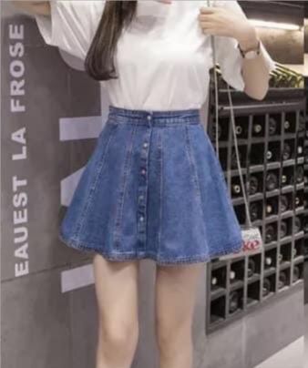 Chân váy jeans cài khuy có quần trong cực kì hot MS89.