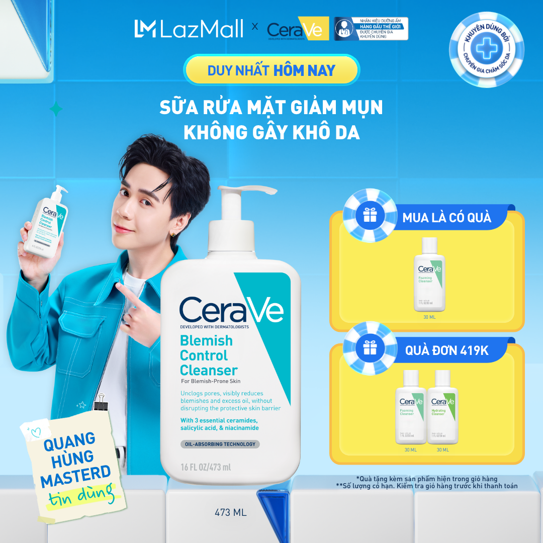 Sữa rửa mặt giảm mụn CeraVe Blemish Control Cleanser 473ml