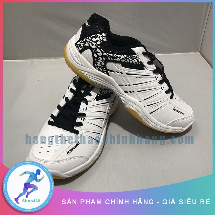 Giầy cầu lông Kawasaki K063 (màu trắng đen) đủ size (36-44) dành cho Nam & Nữ