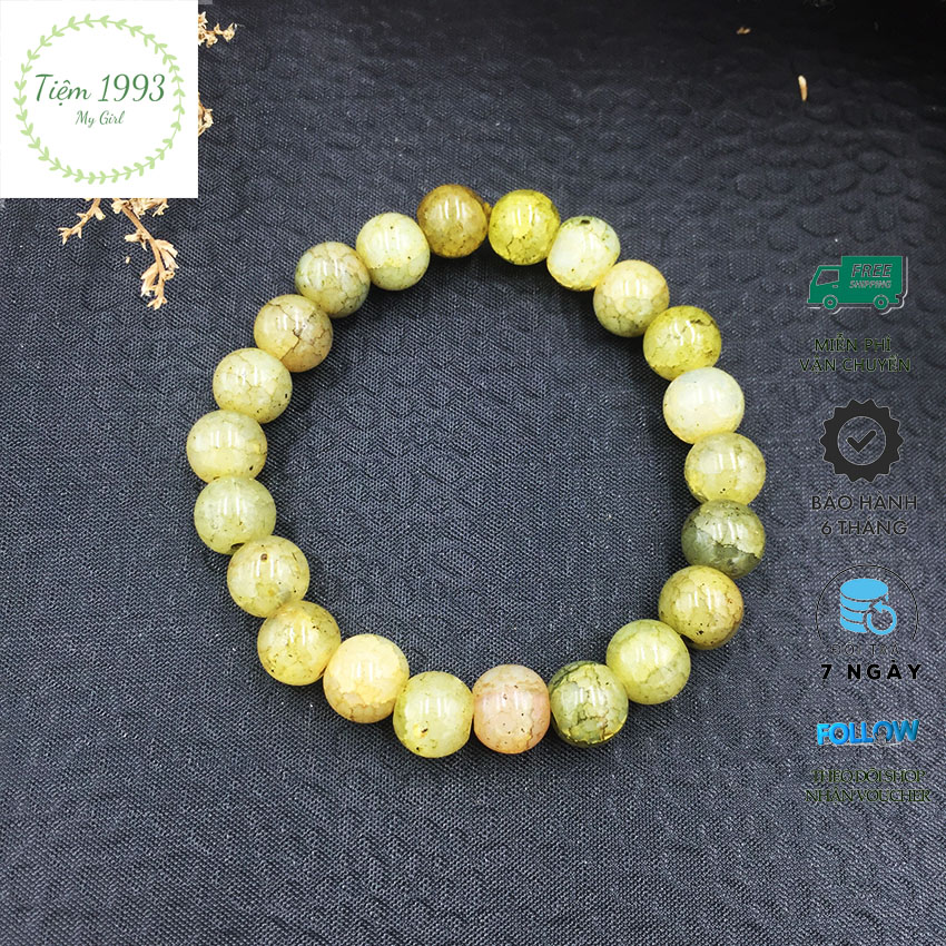 Vòng tay chuỗi hạt đá nâu V54, Vòng tay phong thủy, Vòng tay handmade