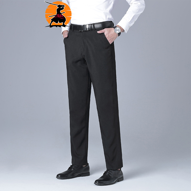 Quần trung niên cho bố quần âu nam trung tuổi ống xuông rộng công sở vải co giãn có size lớn Akira